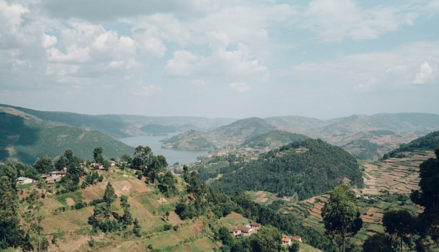 Scenic Uganda landscape near Entebbe and Lake Victoria